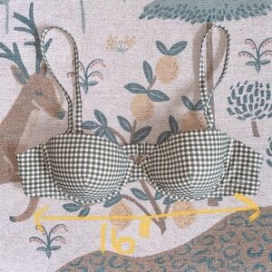 NWT Madewell Gingham Plaid Check Printed Underwire Bikini Top Seersucker XL